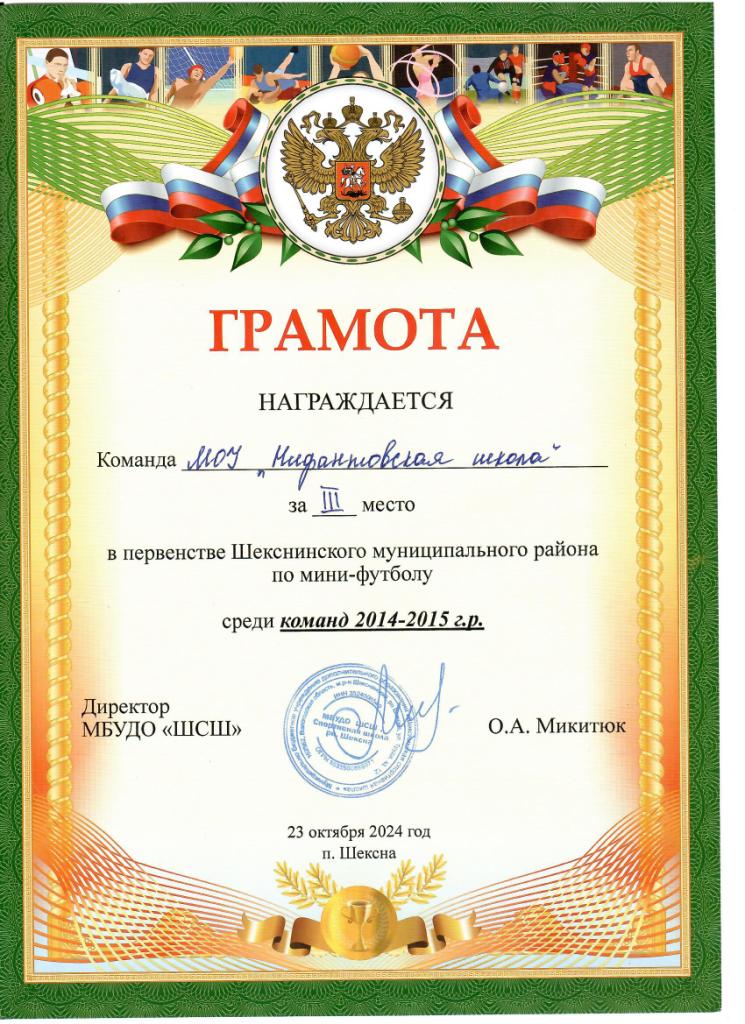 Мини-футбол 3 место.